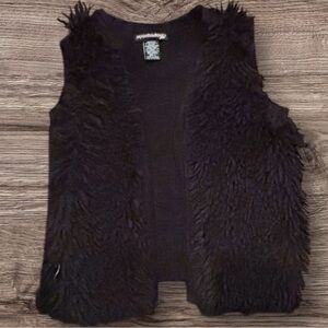 EYESHADOW GIRLS EUC BLACK VEST WINTER CASUAL DRESSY TOP SHORT TOPS VESTS SIZE L